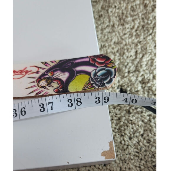 ED HARDY Y2K LEATHER WHITE BELT, SZ XS - Picture 10 of 10